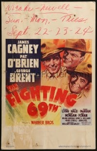 4b461 FIGHTING 69th WC 1940 great art of WWI soldiers James Cagney, Pat O'Brien & George Brent!