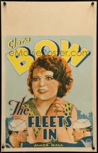 4b466 FLEET'S IN WC 1928 great head & shoulders art of sexy redheaded Clara Bow & Navy sailors!