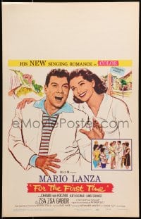 4b468 FOR THE FIRST TIME WC 1959 close up art of Mario Lanza with a gorgeous new screen beauty!