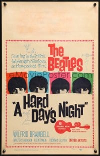 4b490 HARD DAY'S NIGHT WC 1964 great image of The Beatles in their first film, rock & roll classic!
