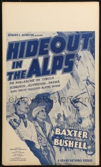 4b500 HIDEOUT IN THE ALPS WC 1937 cool skiing disaster art, an avalanche of thrills!