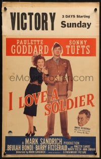 4b515 I LOVE A SOLDIER WC 1944 Sonny Tufts in uniform, sexy Paulette Goddard, Barry Fitzgerald!