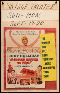 4b522 IT SHOULD HAPPEN TO YOU WC 1954 Judy Holliday, Peter Lawford, Jack Lemmon in his first role!