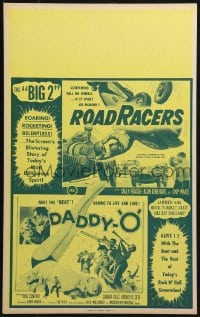 4b624 ROADRACERS/DADDY-O Benton WC 1959 beatniks & racecars, roaring, rocketing, relentless!