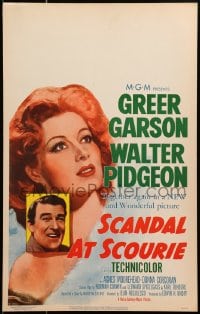 4b633 SCANDAL AT SCOURIE WC 1953 great close up art of Greer Garson + inset Walter Pidgeon!