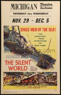 4b640 SILENT WORLD WC 1956 Jacques Cousteau, Louis Malle, true adventure of space men of the sea!