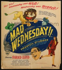 4b641 SIN OF HAROLD DIDDLEBOCK WC R1950 Preston Sturges, Harold Lloyd & lion, Mad Wednesday!