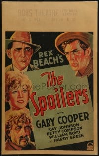 4b651 SPOILERS WC 1930 art of Gary Cooper in Rex Beach's immortal western story, ultra rare!