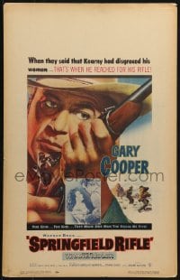 4b652 SPRINGFIELD RIFLE WC 1952 cool close-up artwork of Gary Cooper with rifle!