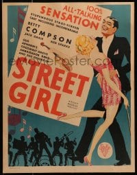 4b655 STREET GIRL WC 1929 art of sexy Betty Compson with violin & held by bandleader, all talking!
