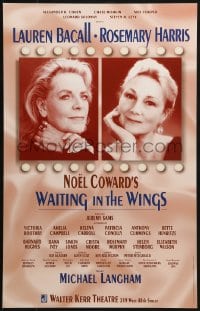 4b686 WAITING IN THE WINGS stage play WC 1999 Lauren Bacall in the Broadway play by Noel Coward!