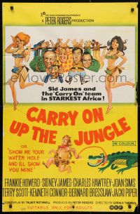 4c284 CARRY ON UP THE JUNGLE Aust 1sh 1970 Gerald Thomas, English sex in Africa, wacky art!