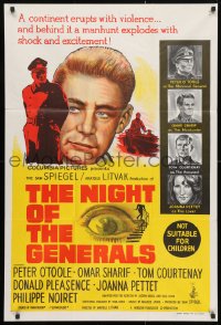 4c293 NIGHT OF THE GENERALS Aust 1sh 1967 WWII officer Peter O'Toole in manhunt across Europe!