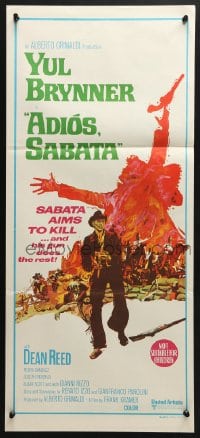 4c305 ADIOS SABATA Aust daybill 1971 Yul Brynner aims to kill, and his gun does the rest!