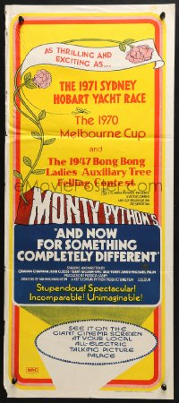 4c325 AND NOW FOR SOMETHING COMPLETELY DIFFERENT Aust daybill 1971 Monty Python, wacky taglines!