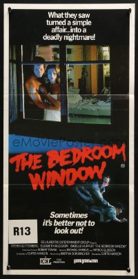 4c355 BEDROOM WINDOW Aust daybill 1987 Steve Guttenberg holds Isabelle Huppert, Elizabeth McGovern!