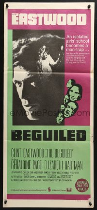 4c359 BEGUILED Aust daybill 1971 art of Clint Eastwood & Geraldine Page, Don Siegel