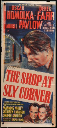 4c442 CODE OF SCOTLAND YARD Aust daybill 1948 close up image of English detective Oscar Homolka!