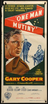 4c451 COURT-MARTIAL OF BILLY MITCHELL Aust daybill 1956 Gary Cooper, Otto Preminger, One Man Mutiny!