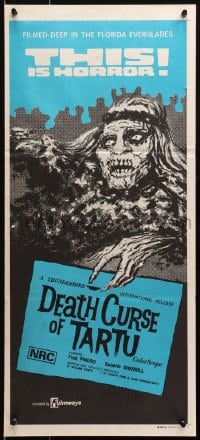 4c467 DEATH CURSE OF TARTU Aust daybill 1974 Native American Indian zombies in the Everglades!