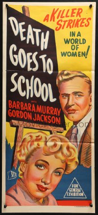 4c468 DEATH GOES TO SCHOOL Aust daybill 1953 Barbara Murray, Gordon Jackson, completely different art!