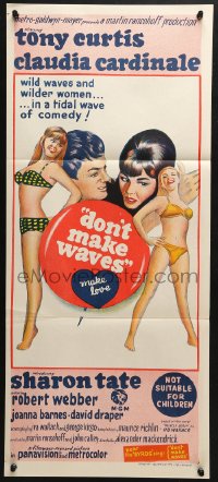 4c477 DON'T MAKE WAVES Aust daybill 1967 Tony Curtis, Sharon Tate, Claudia Cardinale!