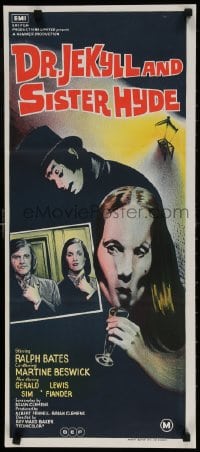 4c481 DR. JEKYLL & SISTER HYDE Aust daybill 1972 sexual transformation of man to woman!