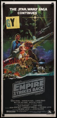 4c498 EMPIRE STRIKES BACK Aust daybill 1980 George Lucas sci-fi classic, art by Noriyoshi Ohrai!