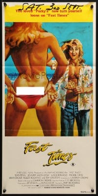 4c516 FAST TIMES AT RIDGEMONT HIGH Aust daybill 1982 best different art of Sean Penn as Spicoli!