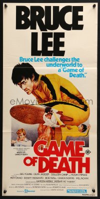 4c551 GAME OF DEATH 2nd printing Aust daybill 1981 Bruce Lee, cool Yuen Tai-Yung kung fu artwork!