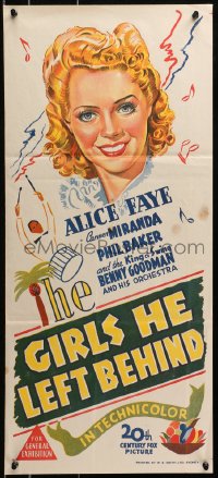 4c554 GANG'S ALL HERE Aust daybill 1944 art of sexy Alice Faye, Carmen Miranda!