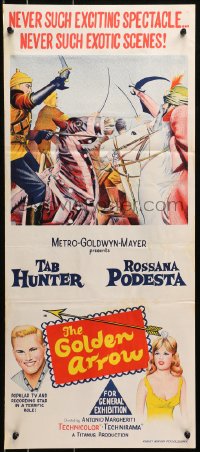 4c564 GOLDEN ARROW Aust daybill 1963 Tab Hunter, Rossana Podesta, never such exciting spectacle!