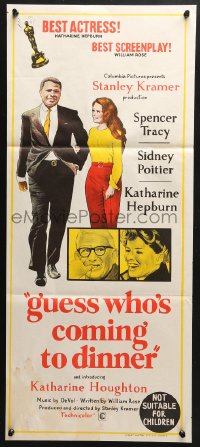 4c577 GUESS WHO'S COMING TO DINNER Aust daybill 1968 Poitier, Spencer Tracy, Katharine Hepburn!