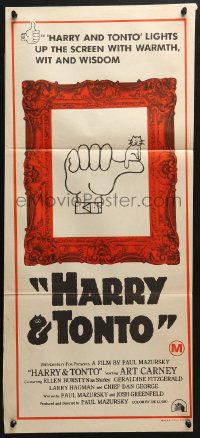 4c588 HARRY & TONTO Aust daybill 1974 Paul Mazursky, Art Carney, Ellen Burstyn, Larry Hagman