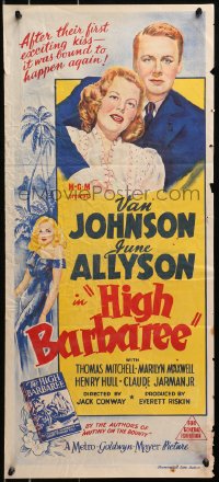 4c601 HIGH BARBAREE Aust daybill 1947 pretty June Allyson loves Navy pilot Van Johnson!
