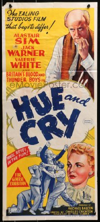 4c622 HUE & CRY Aust daybill 1947 Alastair Sim & a group of young boys catch a gang of crooks!