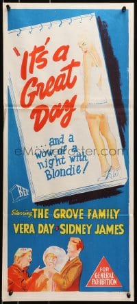4c642 IT'S A GREAT DAY Aust daybill 1955 Grove Family, and a wow of night with Blondie!
