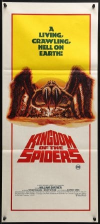 4c653 KINGDOM OF THE SPIDERS Aust daybill 1977 cool different artwork of giant hairy spiders!