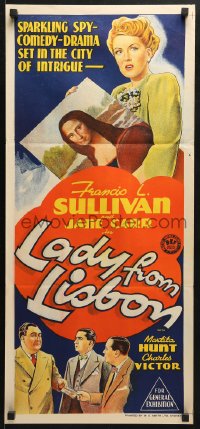 4c658 LADY FROM LISBON Aust daybill 1942 Leslie S. Hiscott, World War II, ultra-rare!