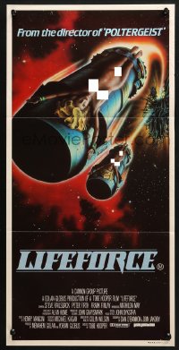 4c677 LIFEFORCE Aust daybill 1985 Tobe Hooper directed, sexy space vampires, cool sci-fi art!