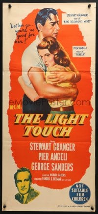 4c678 LIGHT TOUCH Aust daybill 1952 Stewart Granger, Pier Angeli, George Sanders, different!