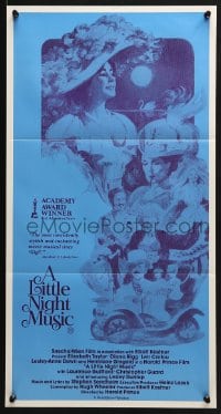 4c681 LITTLE NIGHT MUSIC Aust daybill 1978 Elizabeth Taylor, Diana Rigg, cast montage art!