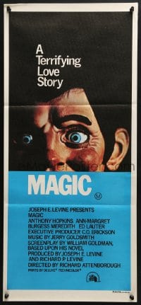 4c700 MAGIC Aust daybill 1978 Richard Attenborough, ventriloquist Anthony Hopkins, dummy image!