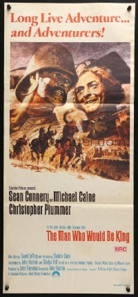 4c706 MAN WHO WOULD BE KING Aust daybill 1975 art of Sean Connery & Michael Caine by Tom Jung!