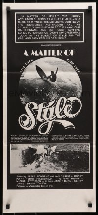 4c714 MATTER OF STYLE Aust daybill 1970s black and white images of incredible Australian surfers!