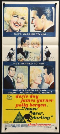 4c732 MOVE OVER, DARLING Aust daybill 1964 many images of James Garner & pretty Doris Day!
