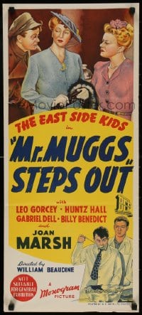 4c733 MR MUGGS STEPS OUT Aust daybill 1943 art of East Side Kids, Leo Gorcey & Huntz Hall!