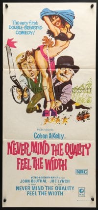 4c746 NEVER MIND THE QUALITY FEEL THE WIDTH Aust daybill 1967 musical comedy, completely different!
