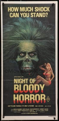 4c749 NIGHT OF BLOODY HORROR Aust daybill 1970s Gerald McRaney, how much shock can you stand!