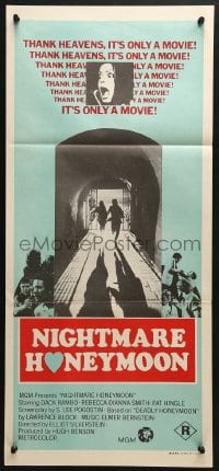 4c754 NIGHTMARE HONEYMOON Aust daybill 1973 do not see it with someone you love, it's only a movie!